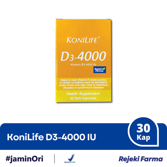 Koni Life Vitamin D3 4000 IU - 30 Kapsul Lunak