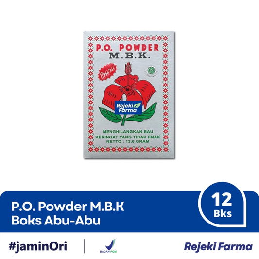 P.O. Powder MBK Bedak Abu-Abu - 1 Box 12 Bungkus