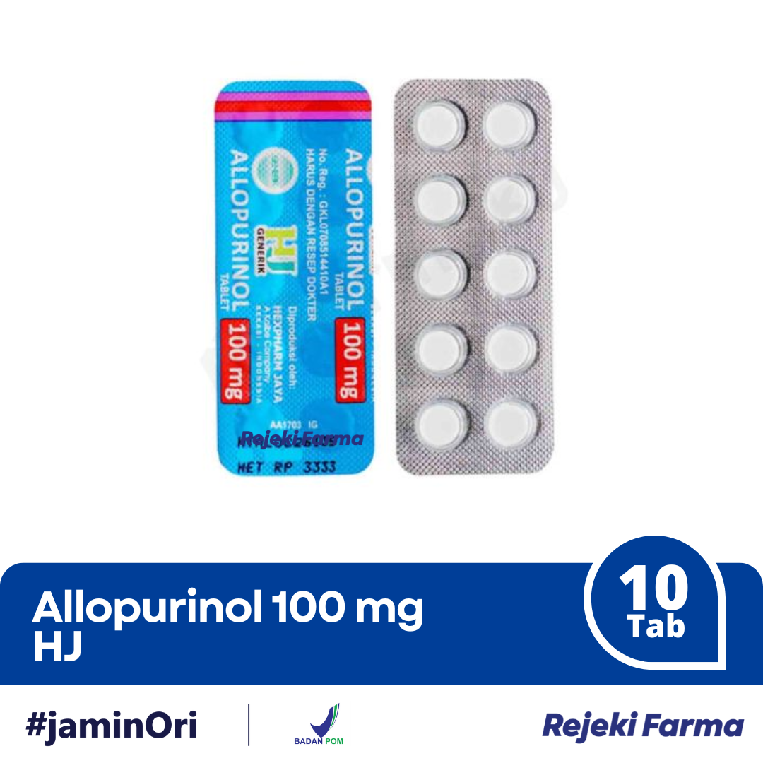 Allopurinol 100 mg HJ - 1 Strip isi 10 Tablet