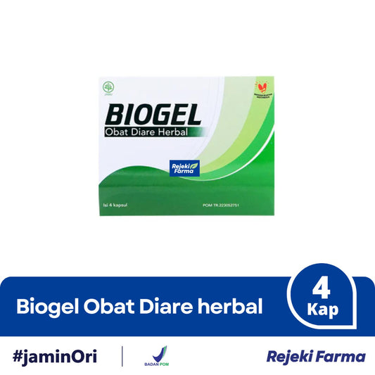 Biogel Obat Diare Herbal - 1 Strip isi 4 Kapsul