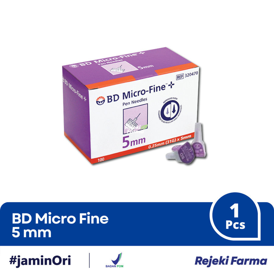 BD Micro-Fine 5mm Jarum pen Suntik Insulin Ungu - 1 pcs
