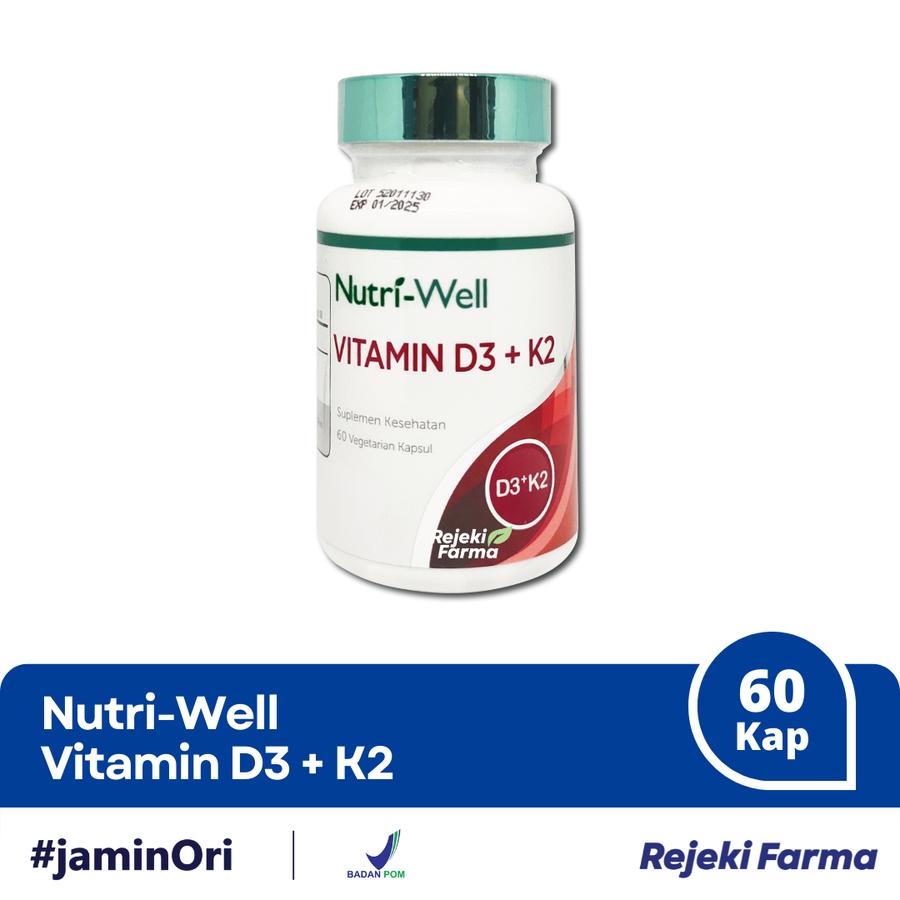 NutriWell Vitamin D3 + K2 - 60 Kapsul