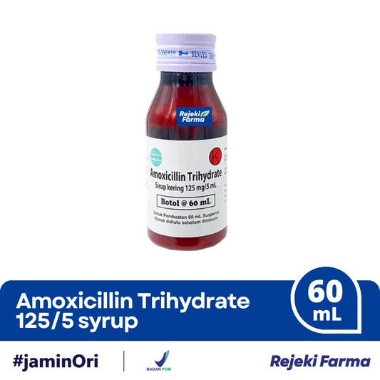 Amoxicillin Trihydrate 125 mg / 5 mL Syrup - 60 mL