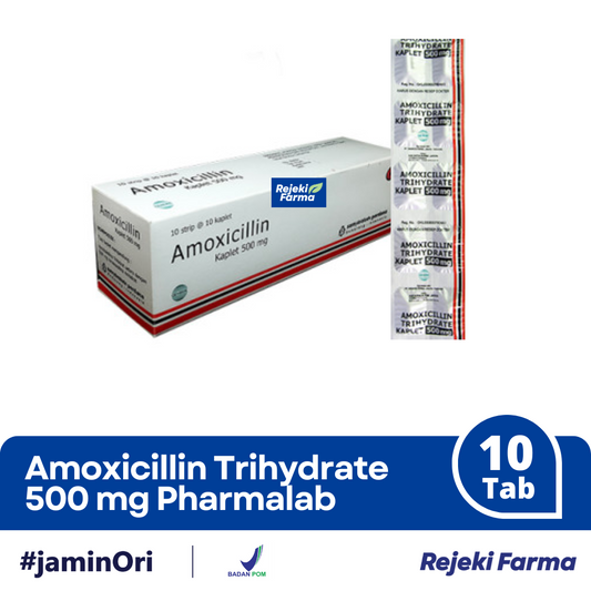 Amoxicillin Trihydrate 500 mg Pharmalab -  1 Strip isi 10 Tablet