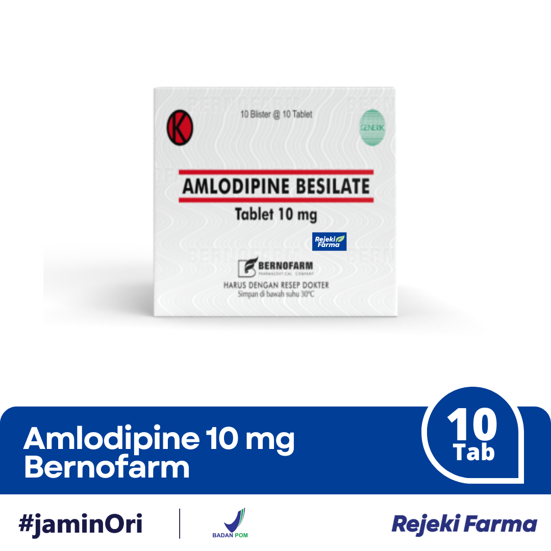 Amlodipine 10 mg BernoFarm - 1 Strip isi 10 Tablet