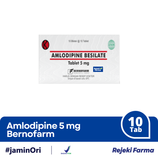Amlodipine 5 mg Bernofarm - 1 Strip isi 10 Tablet