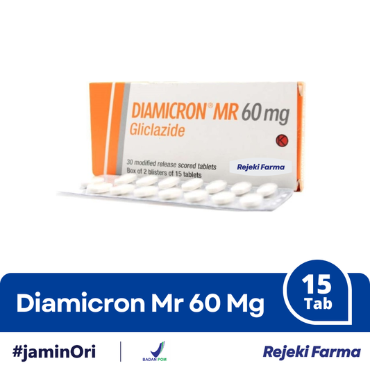 Diamicron Mr 60 mg - 1 Strip isi 15 Tablet