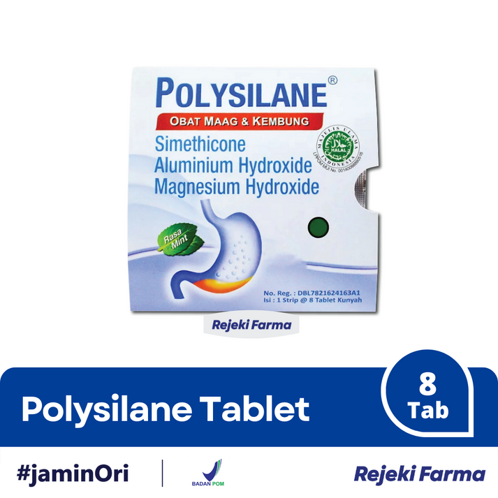 Polysilane - 1 Strip isi 8 Tablet Kunyah – Apotek Rejeki Farma