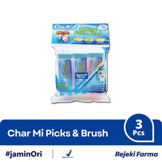 Char Mi Dental Picks & Brush - 180 Pcs/3 Packs