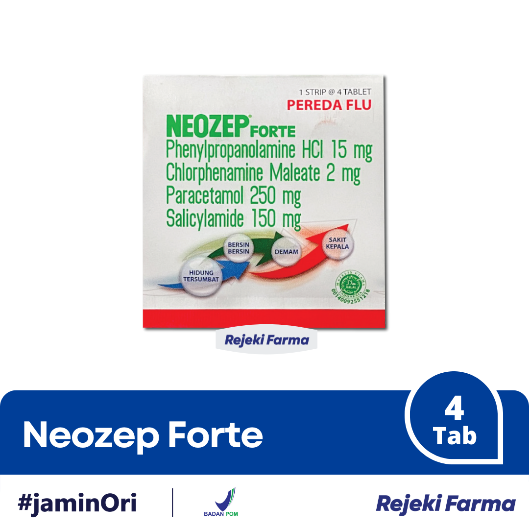 Neozep Forte - 1 Strip isi 4 Tablet – Apotek Rejeki Farma