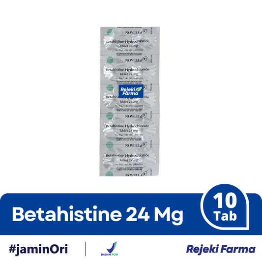 Betahistine 24 Mg Novell - 1 Strip isi 10 Tablet