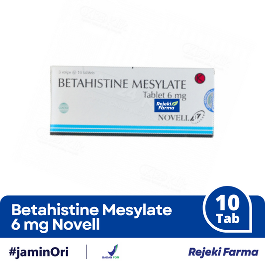 Betahistine Mesylate 6 mg Novell - 1 Strip isi 10 Tablet
