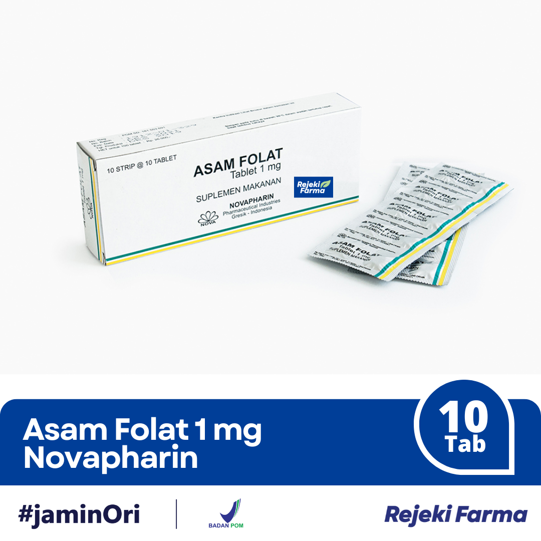 Folic Acid 1 mg Novapharin - 1 Strip isi 10 Tablet