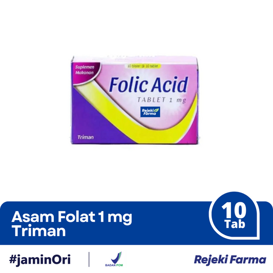 Folic Acid 1 mg Triman - 1 Strip isi 20 Tablet