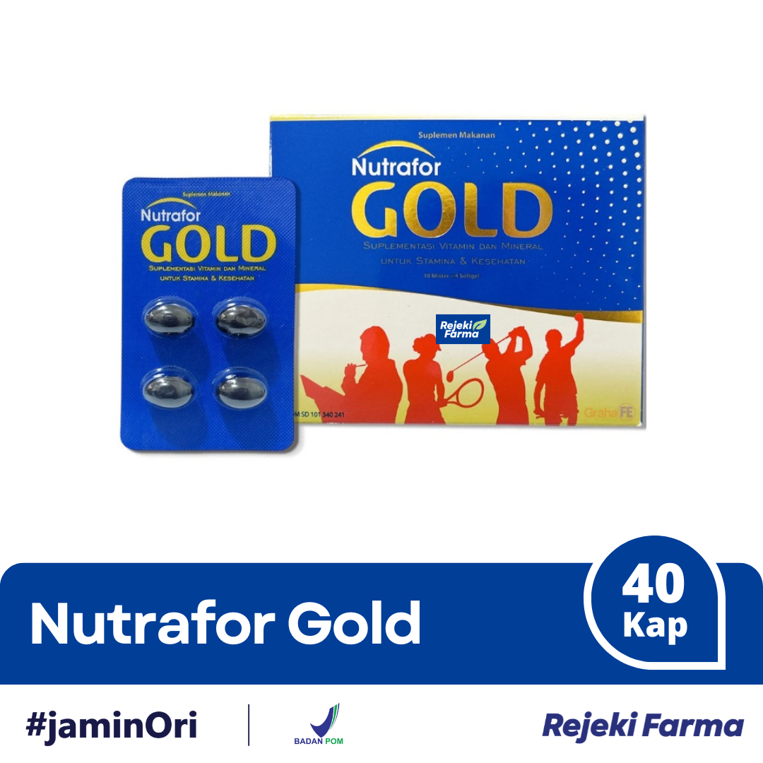 Nutrafor Nutrafor Gold - 1 Box isi 40 kapsul – Apotek Rejeki Farma