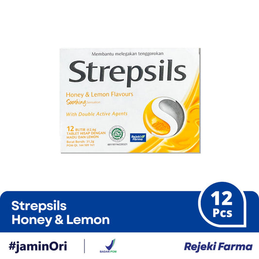 Strepsils Honey & and Lemon Flavours - 12 Tablet Hisap