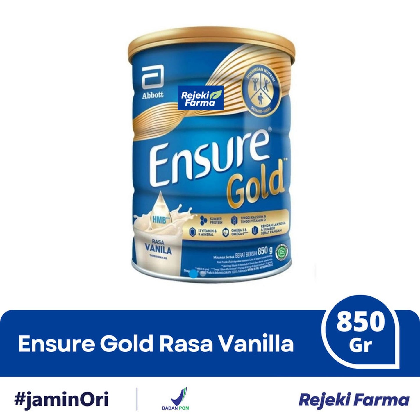 Susu Ensure Gold Rasa Vanila - 800 gram
