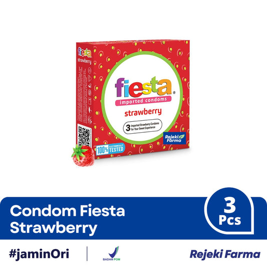 Kondom Fiesta Strawberry - 1 Box isi 12 Pcs